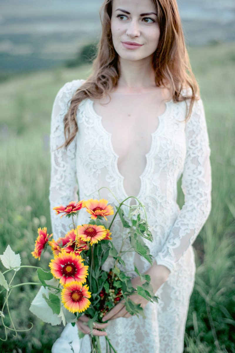Свадебное платье из молочного кружева by Anna Skoblikova
