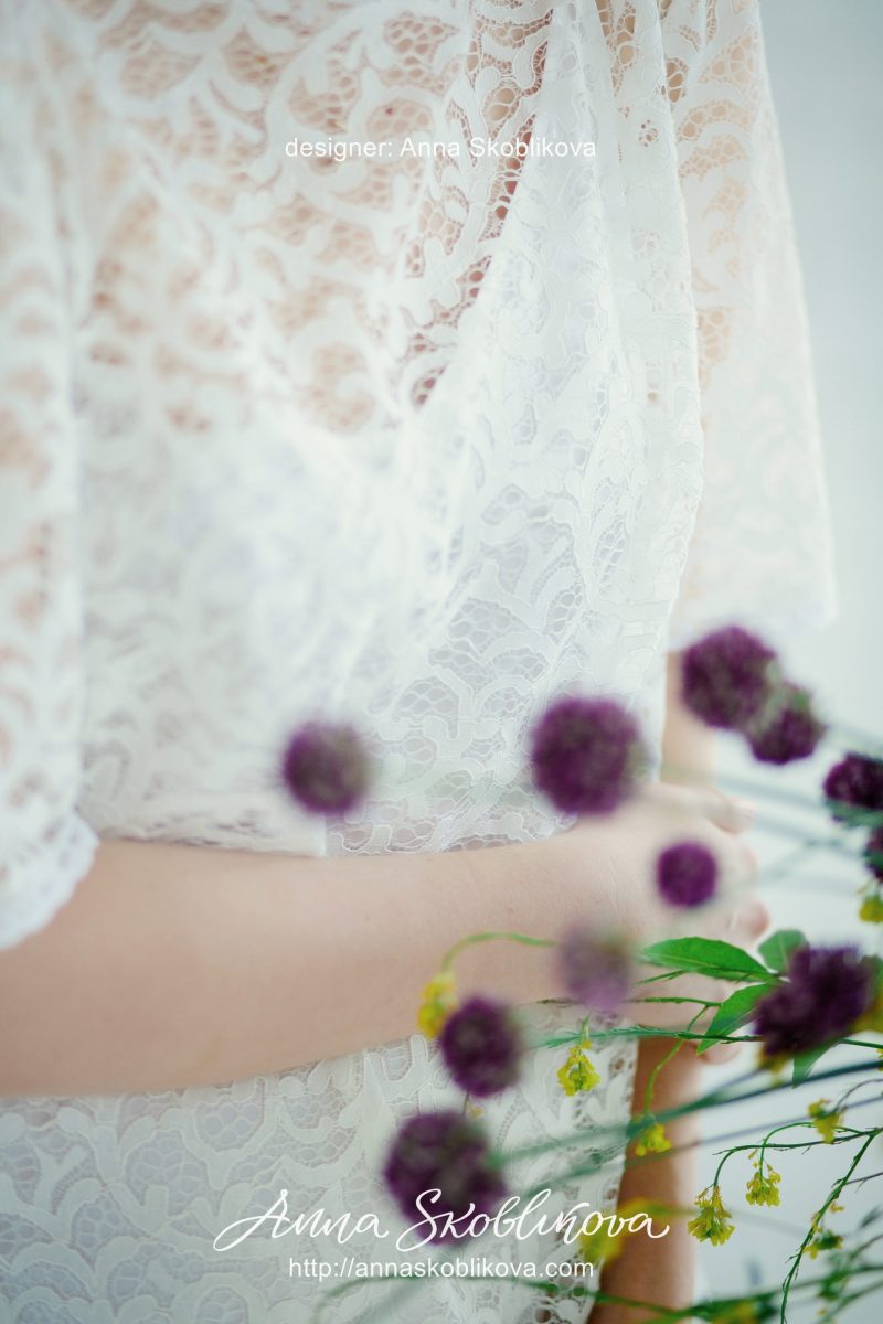 Свадебное платье из кружева Шантильи от Anna Skoblikova