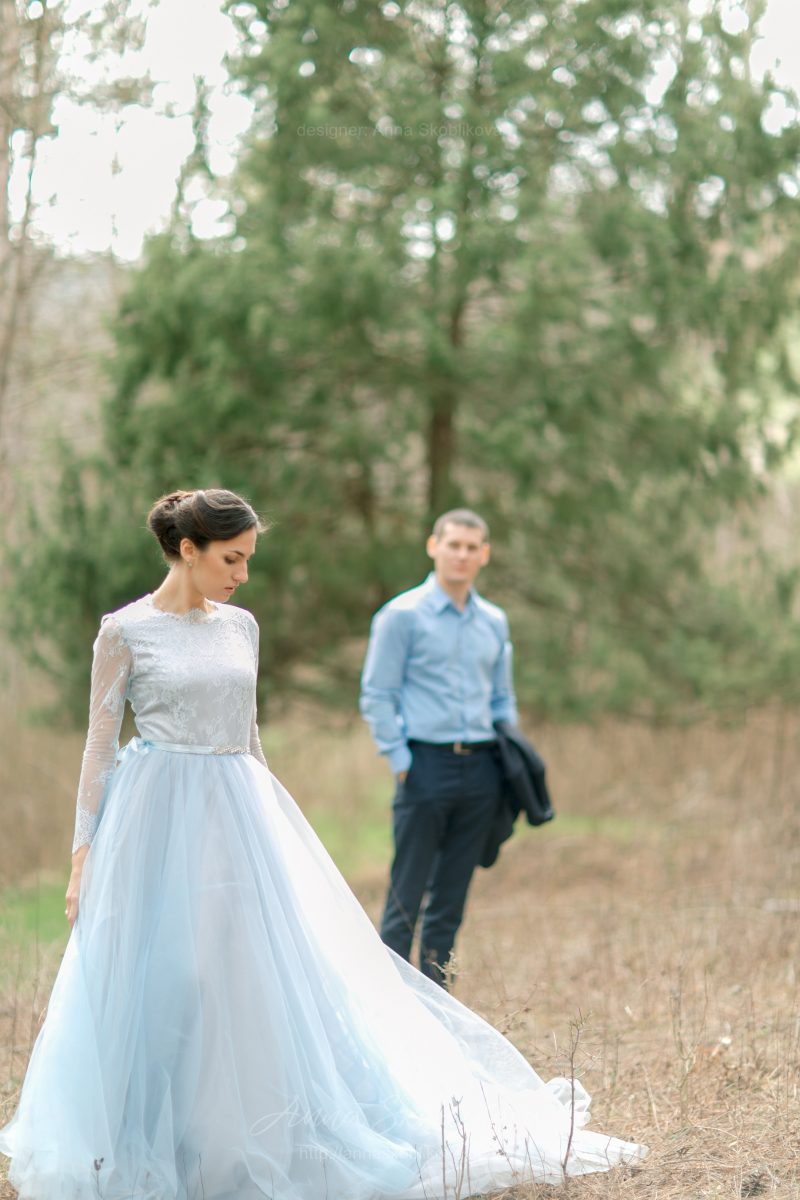 Blue wedding dress by Anna Skoblikova