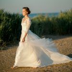 Long train wedding dress by Anna Skoblikova