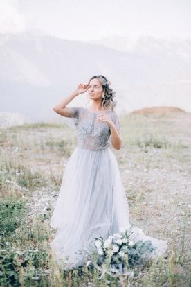 Delicate and airy grey wedding dress | Wedding Dresses & Evening Gowns ...