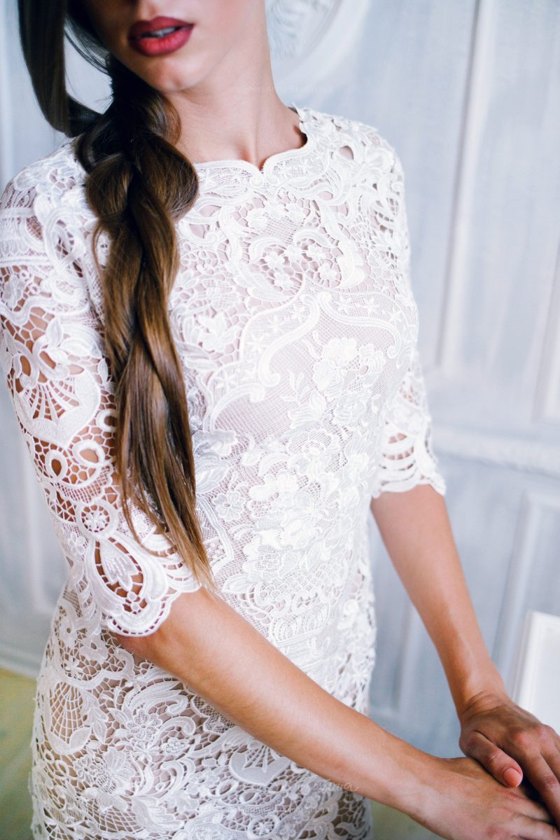 Macrame lace wedding dress by Anna Skoblikova