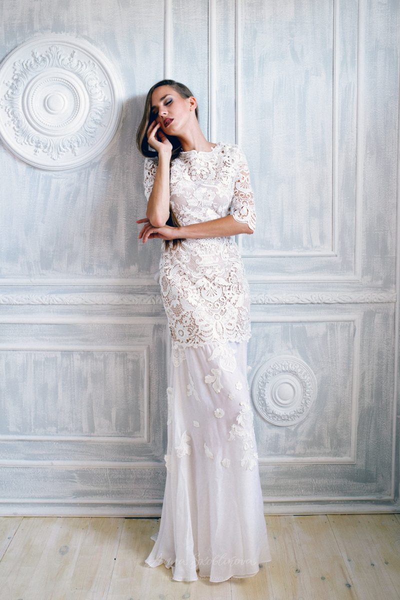 Macrame lace wedding dress by Anna Skoblikova