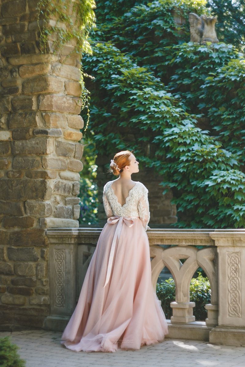 Pink Princess Silhouette Wedding Gown by Anna Skoblikova