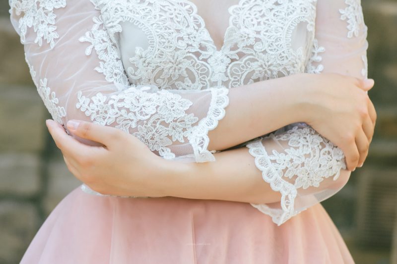 Pink Princess Silhouette Wedding Gown by Anna Skoblikova