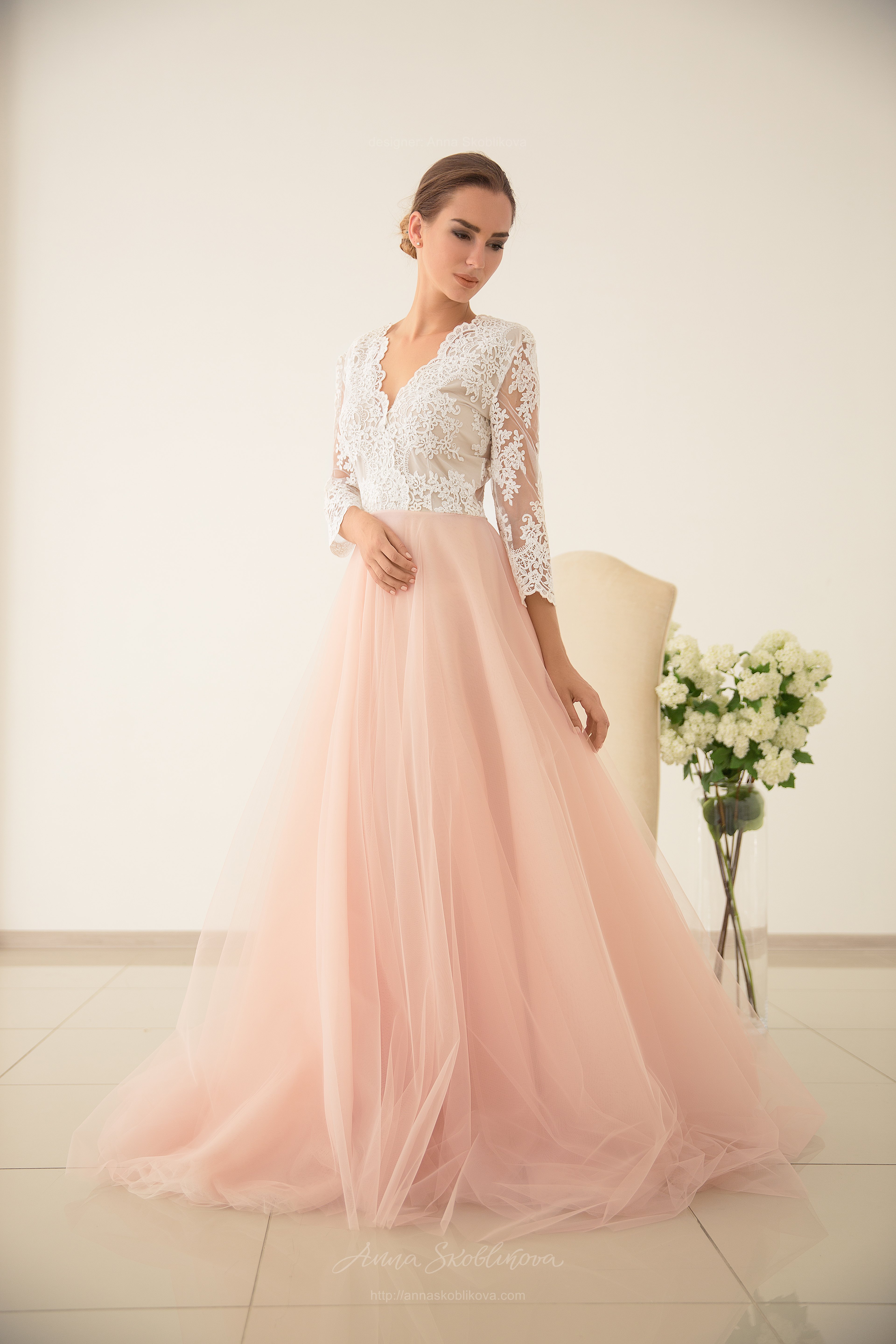 Pink Wedding Dress With Powder Shade Wedding Dresses And Evening Gowns By Anna Skoblikova 8151