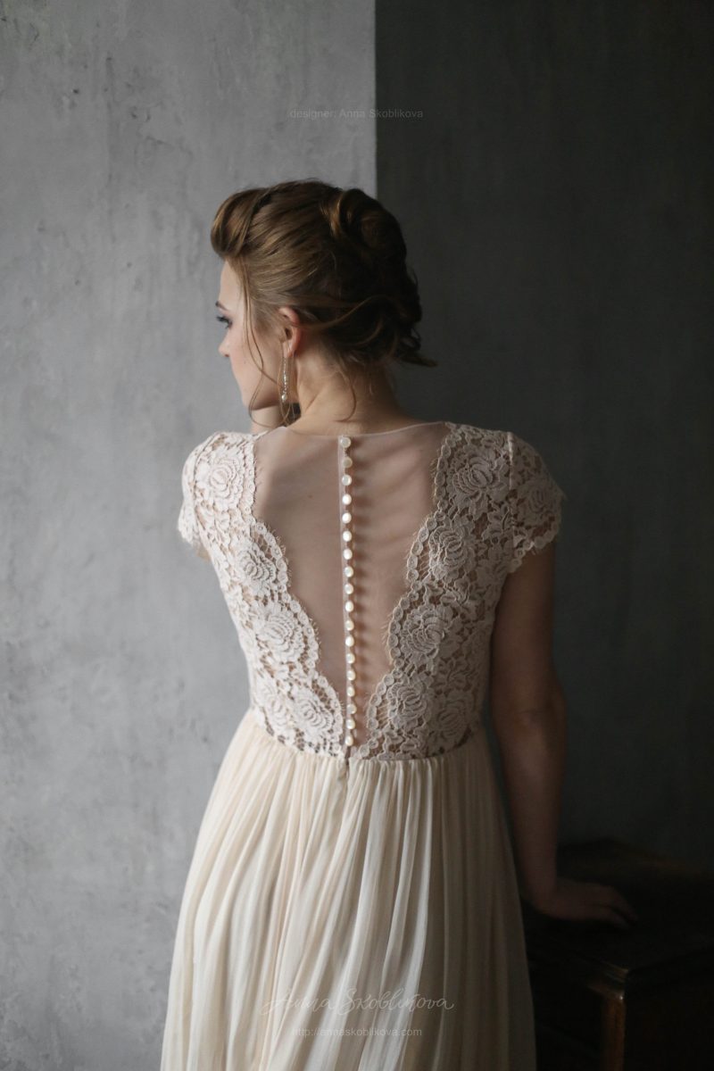 Свадебное платье  из натурального шелка от Anna Skoblikova