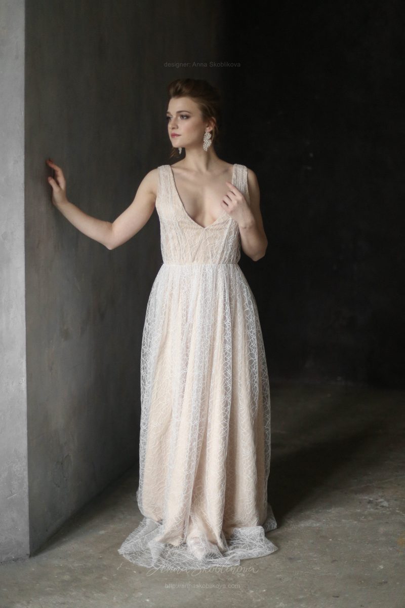 Нежное свадебное и вечернее платье из сеточки от Anna Skoblikova