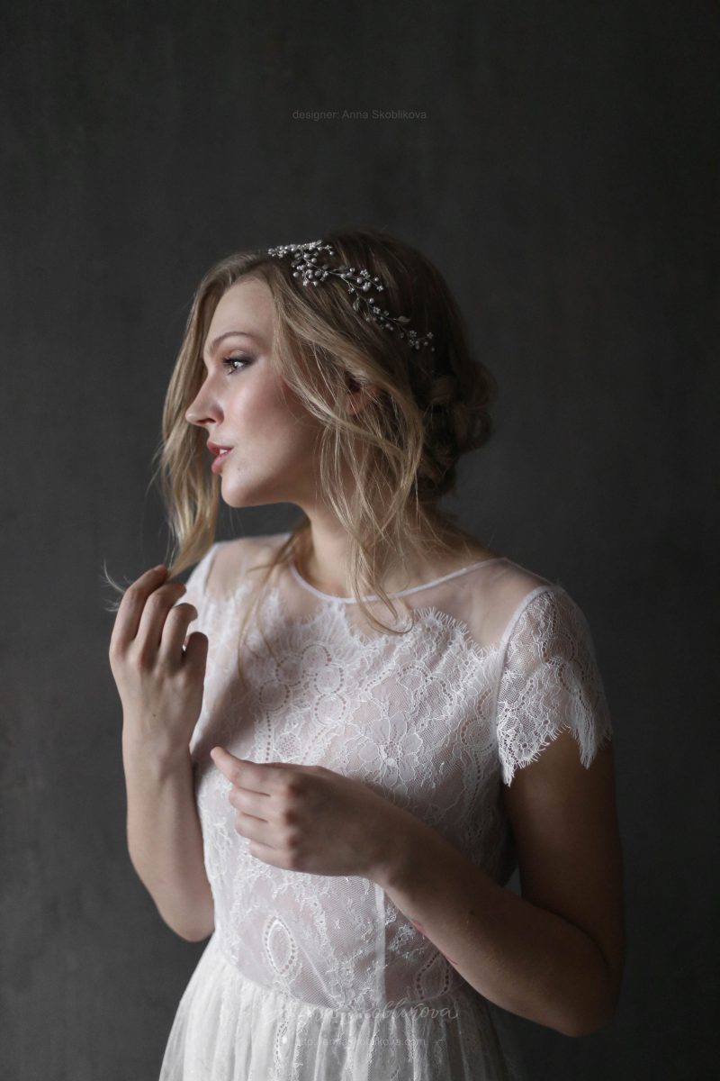 Милое свадебное и вечернее платье из тонкого кружева от Anna Skoblikova