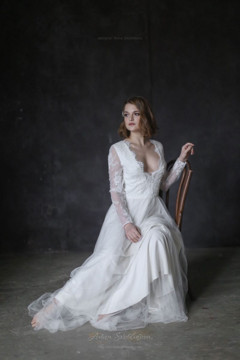 Свадебное платье с кружевным лифом от Anna Skoblikova