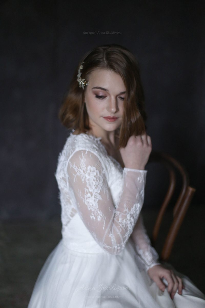 Свадебное платье с кружевным лифом от Anna Skoblikova
