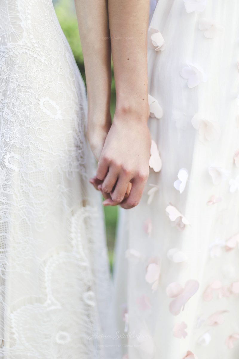 Delicate two-layered Wedding dress by Anna Skoblikova