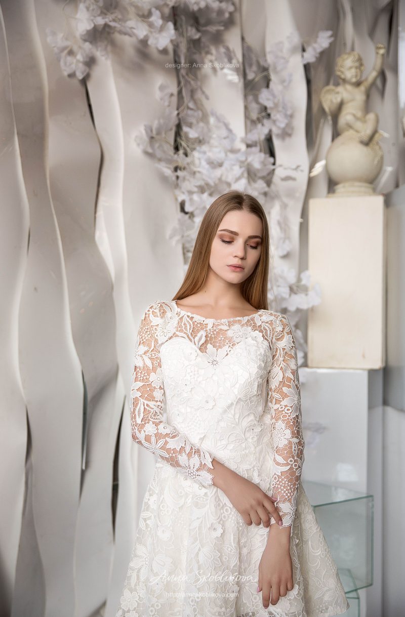 Свадебное платье из плетеного кружева от Anna Skoblikova