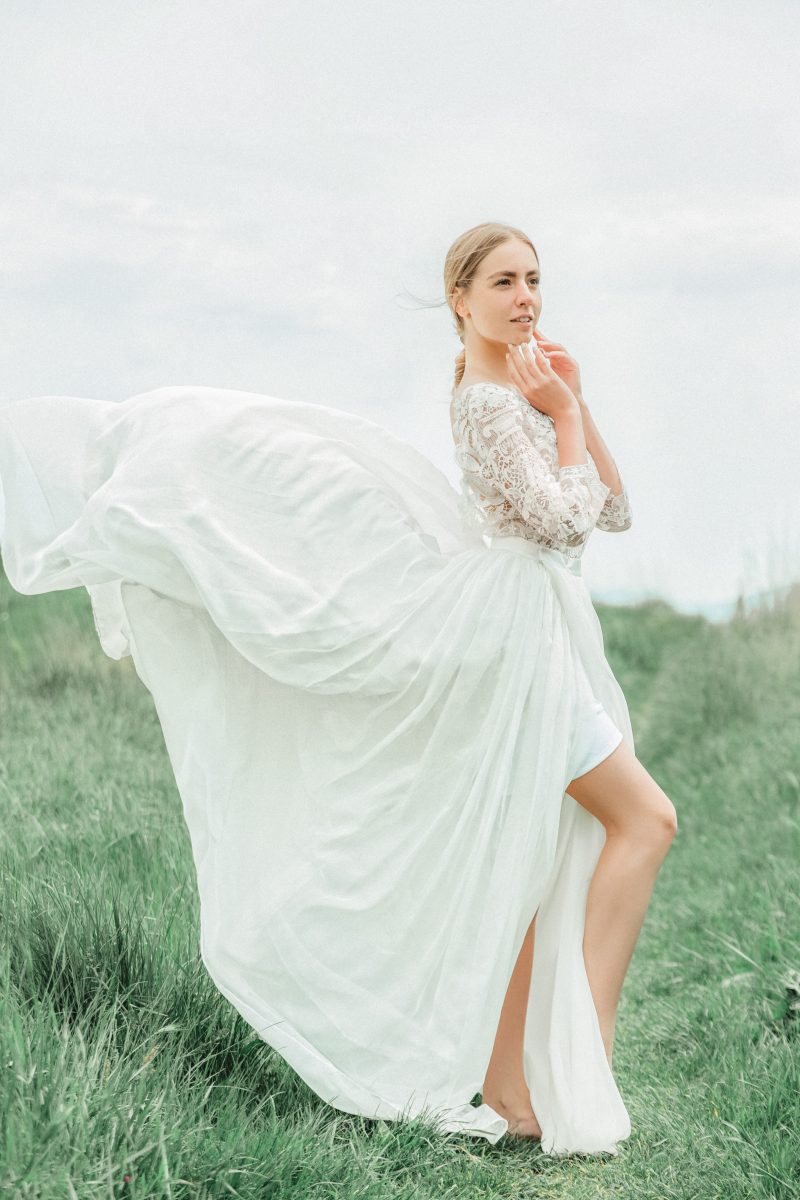 Свадебное платье трансформер из роскошного кружева-макраме и шифона от Anna Skoblikova