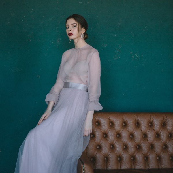 Wedding Natural silk body shirt on straps | Anna Skoblikova