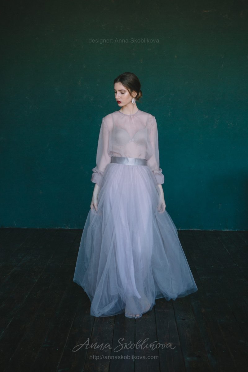 Вечерний и Свадебный комплект лилового цвета от Anna Skoblikova