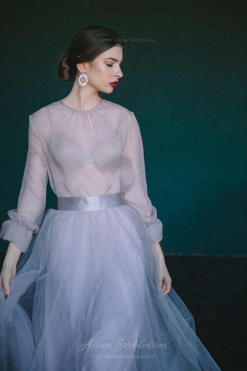 Вечерний и Свадебный комплект лилового цвета от Anna Skoblikova