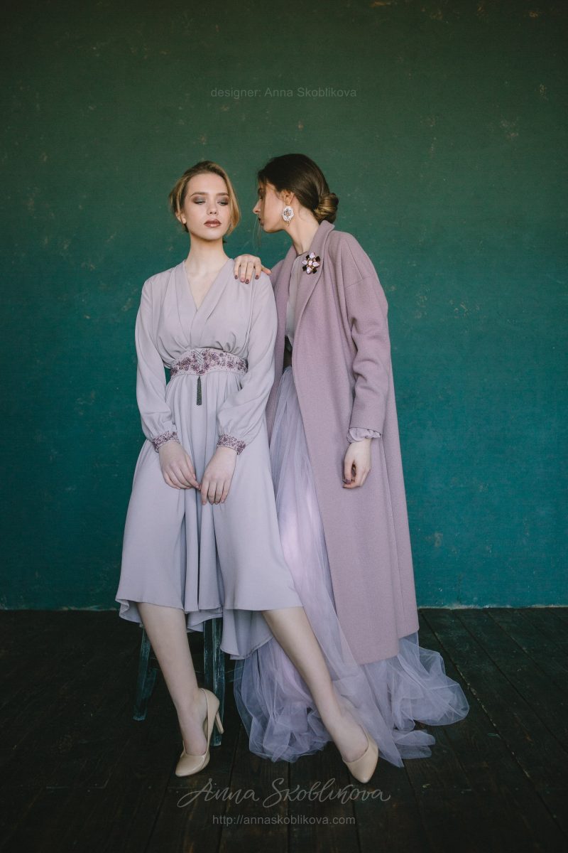 Свадебное и вечернее платье из плотного креп-шелка от Anna Skoblikova