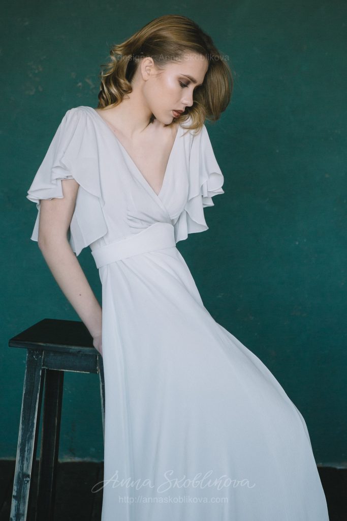 Natural silk light grey wedding dress | Wedding Dresses & Evening Gowns ...