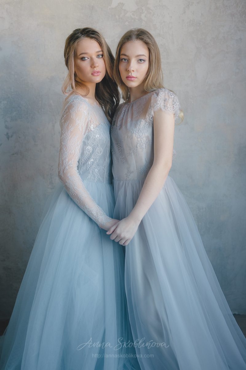 Серое свадебное платье от Anna Skoblikova