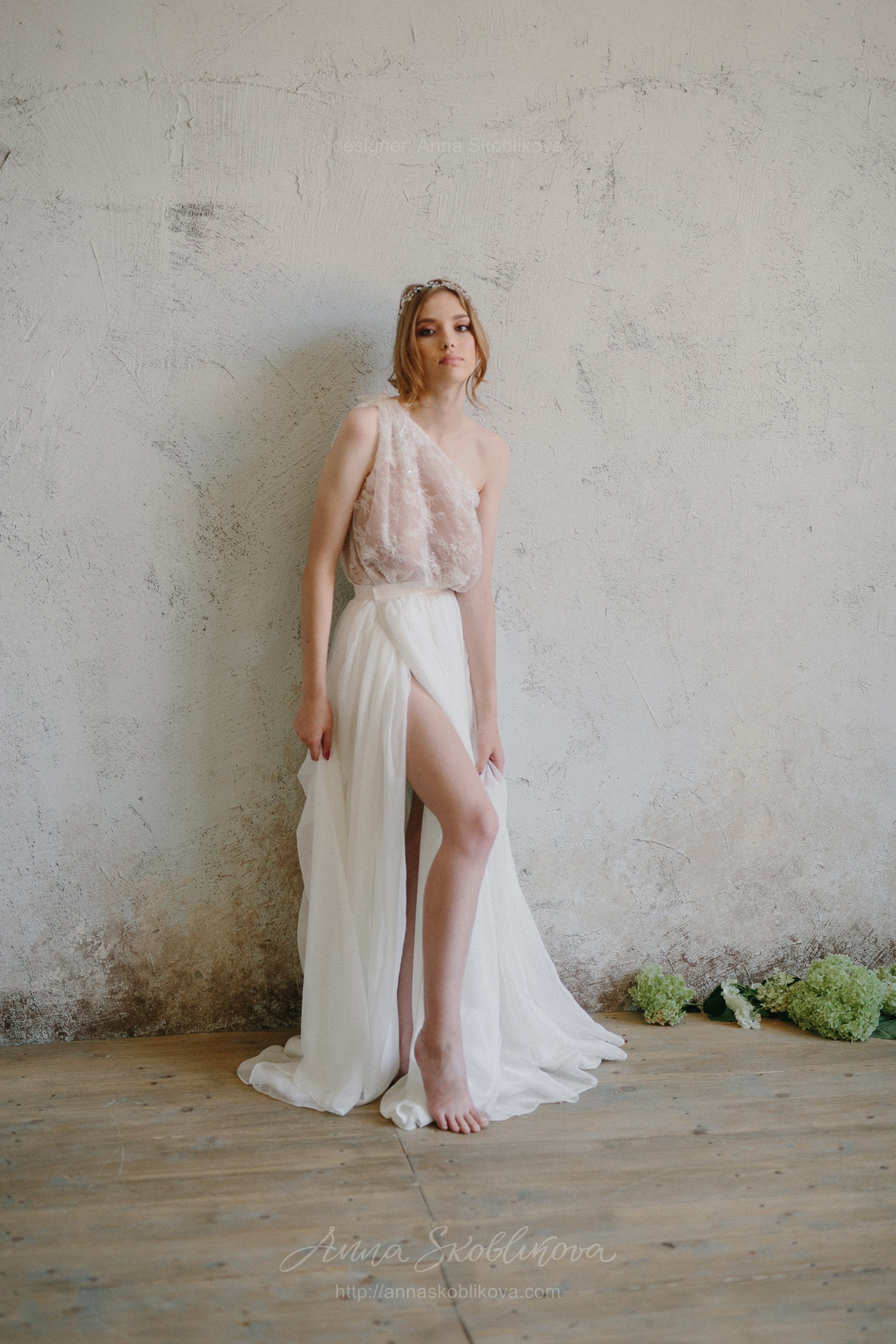 Two piece wedding dress from top and wrap skirt | Anna Skoblikova