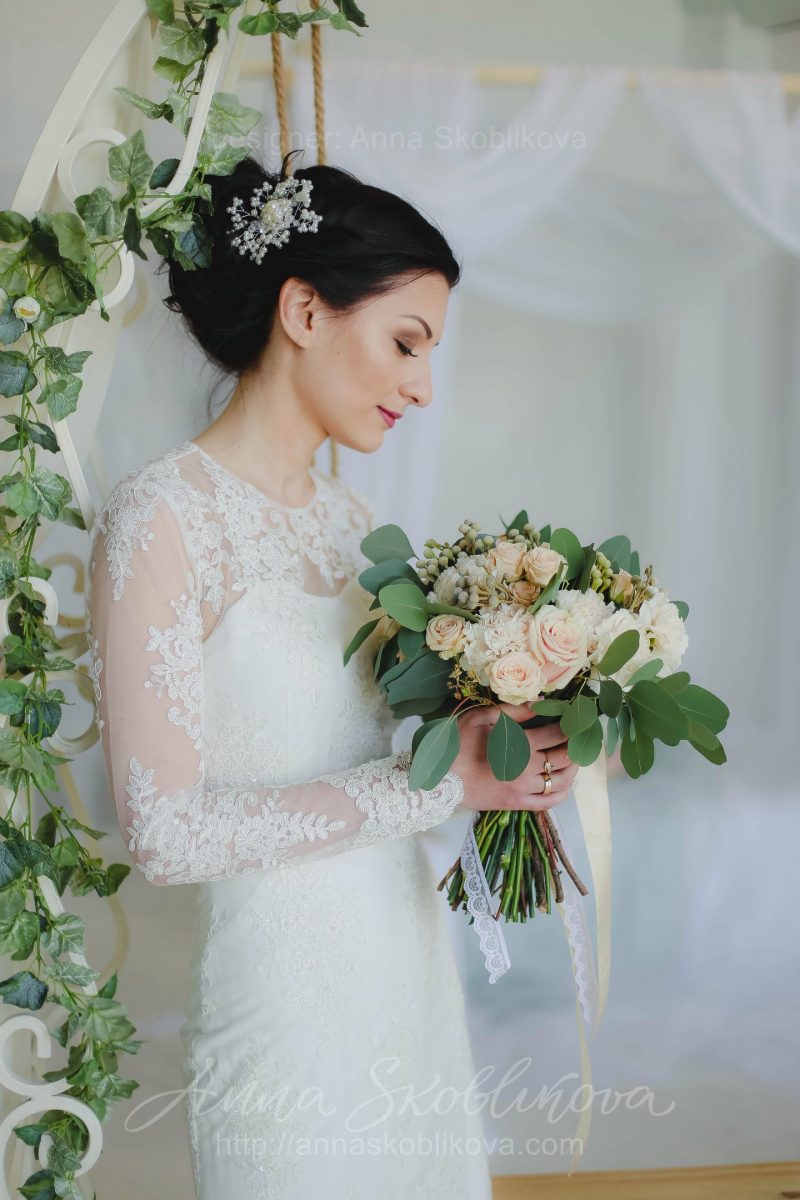 Свадебное платье из расшитого кружева от Anna Skoblikova