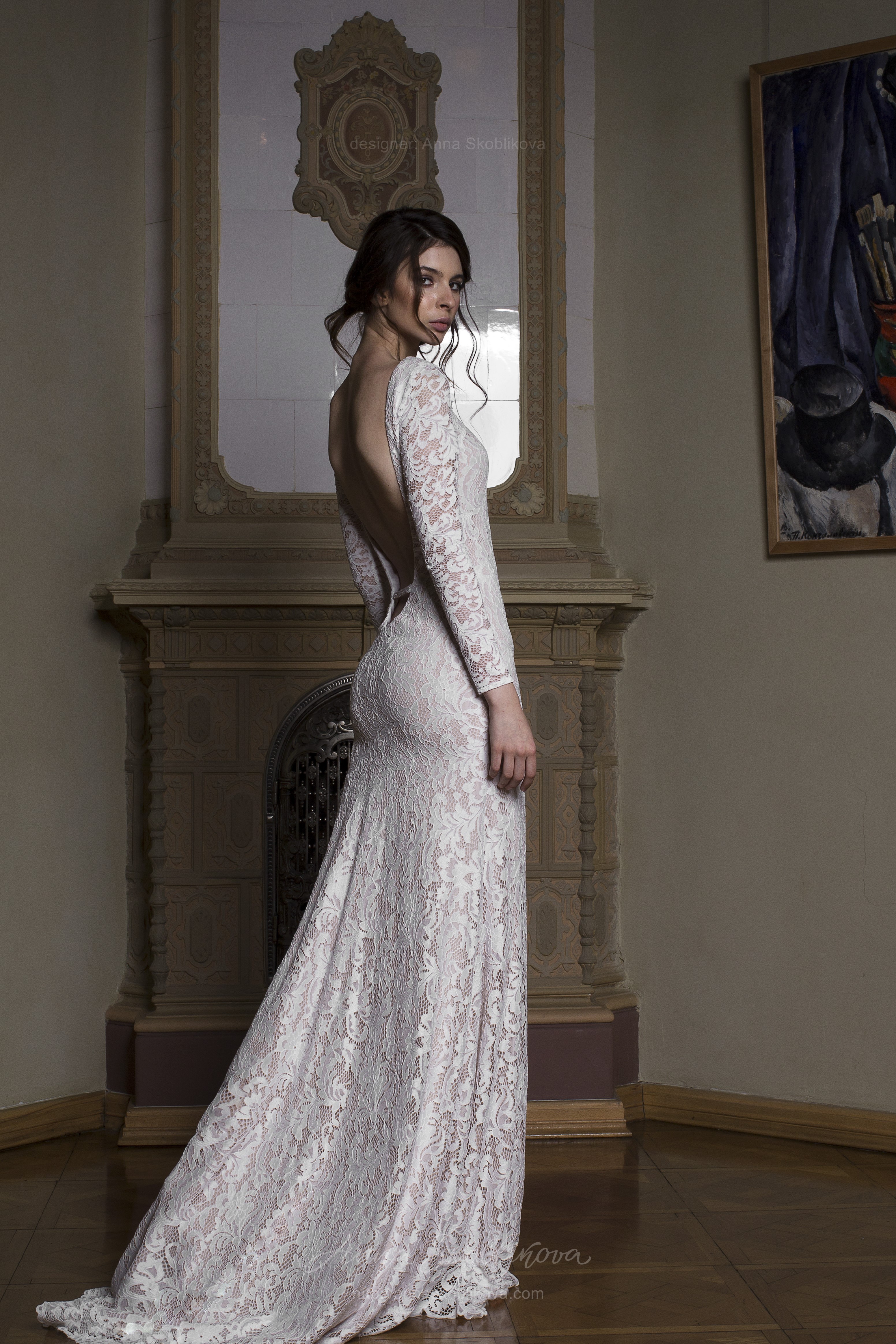 Backless Wedding Dress Albert Stunning Gown Features Sexual Low Back Line Below The Waist