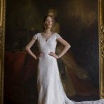 Классическое кружевное свадебное платье - Euphoria - украшает геометрический вырез спинки  Anna Skoblikova