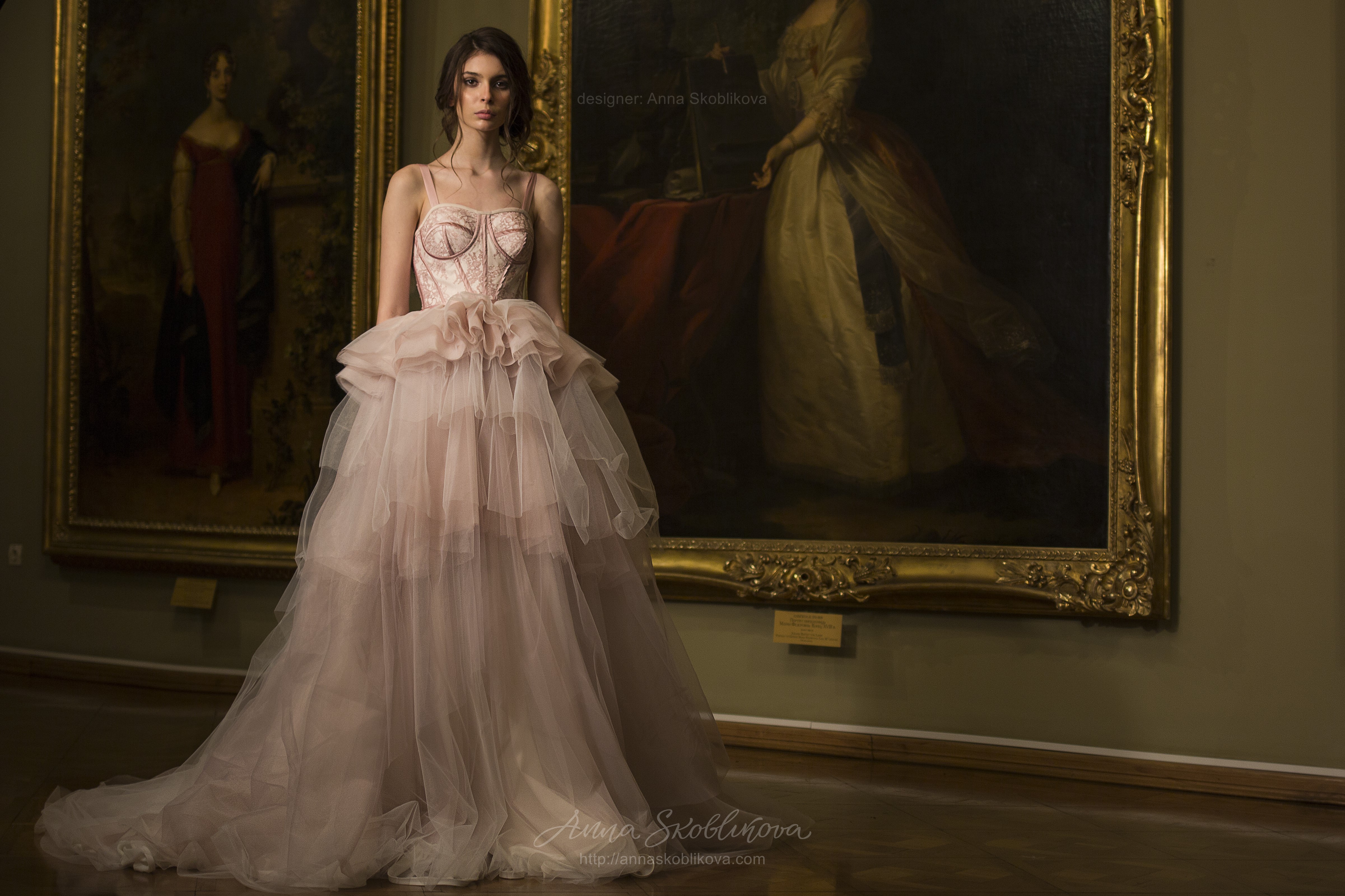 Unique Pink wedding dress with designer Solstiss lace corset | Wedding  Dresses & Evening Gowns by Anna Skoblikova