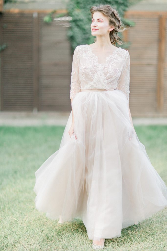 Champagne wedding dress - Lindy