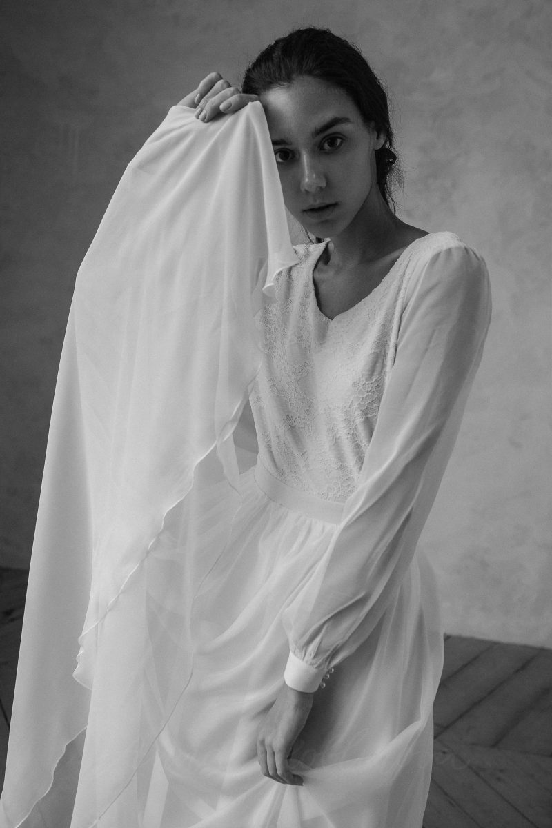 Свадебное платье трапеция с фигурным вырезом на спине - Anel / Anna Skoblikova: Фото 3
