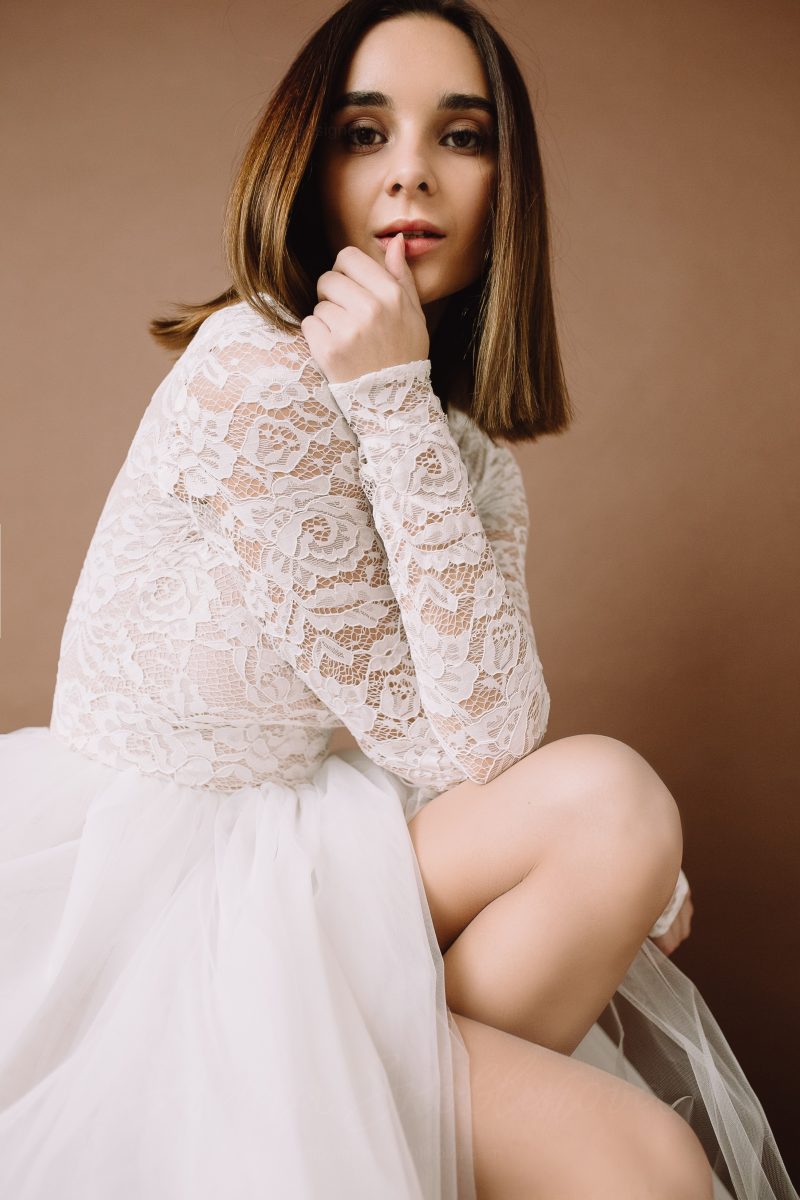 Long sleeve lace bodysuit \ Anna Skoblikova \ Wedding Dress