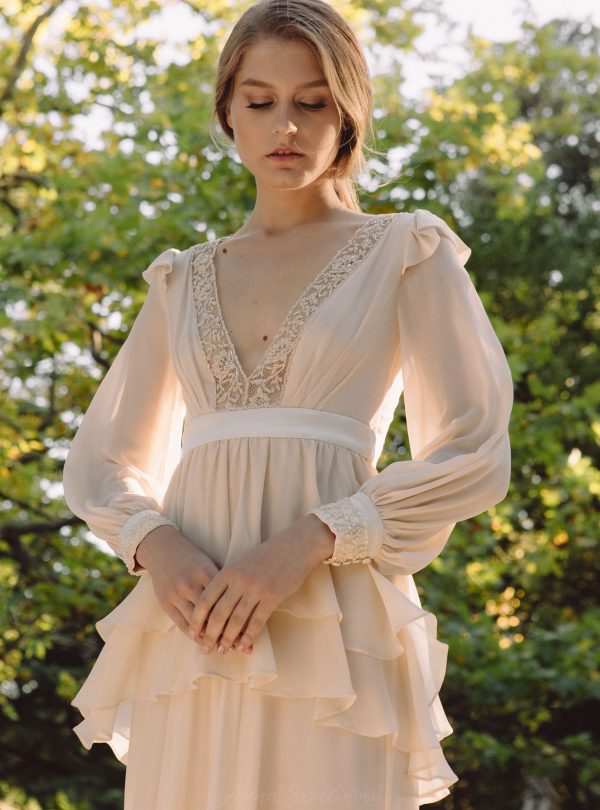Long sleeve lace bodysuit - wedding dress - Bonita