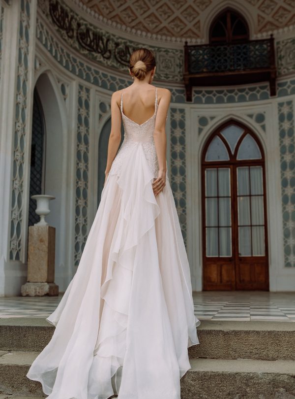 Backless wedding dress - Albertа - stunning gown features sexual low back  line below the waist and marvelous lace fabric