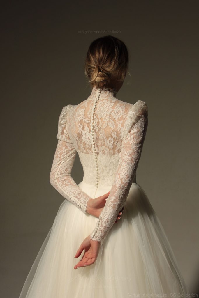 Princess Long Gold High Neck A-line Beading Evening Dresses With Long Sleeves main image 1